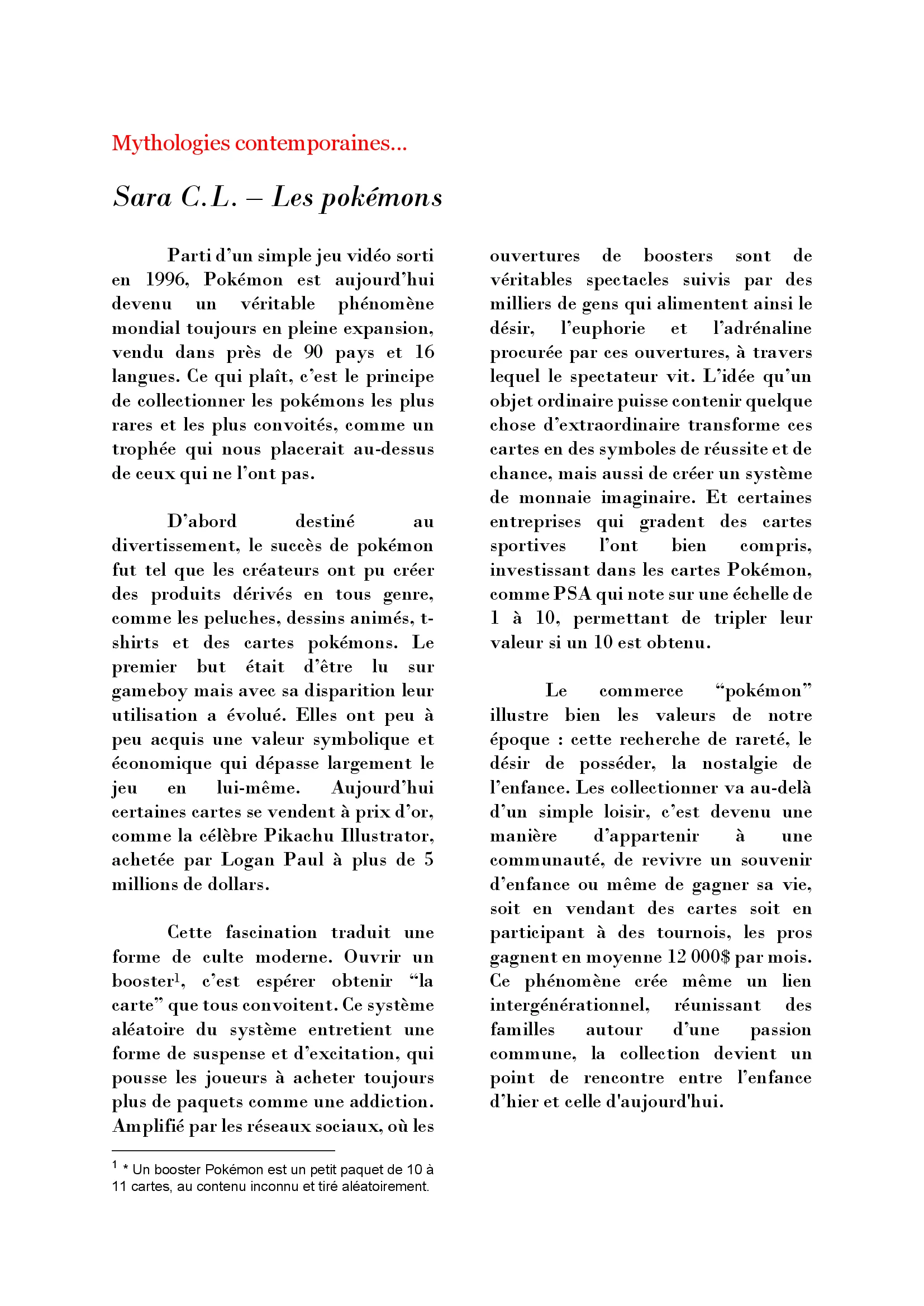 Sara C. L. - Joaillerie : Les pokémons / Le double illusoire