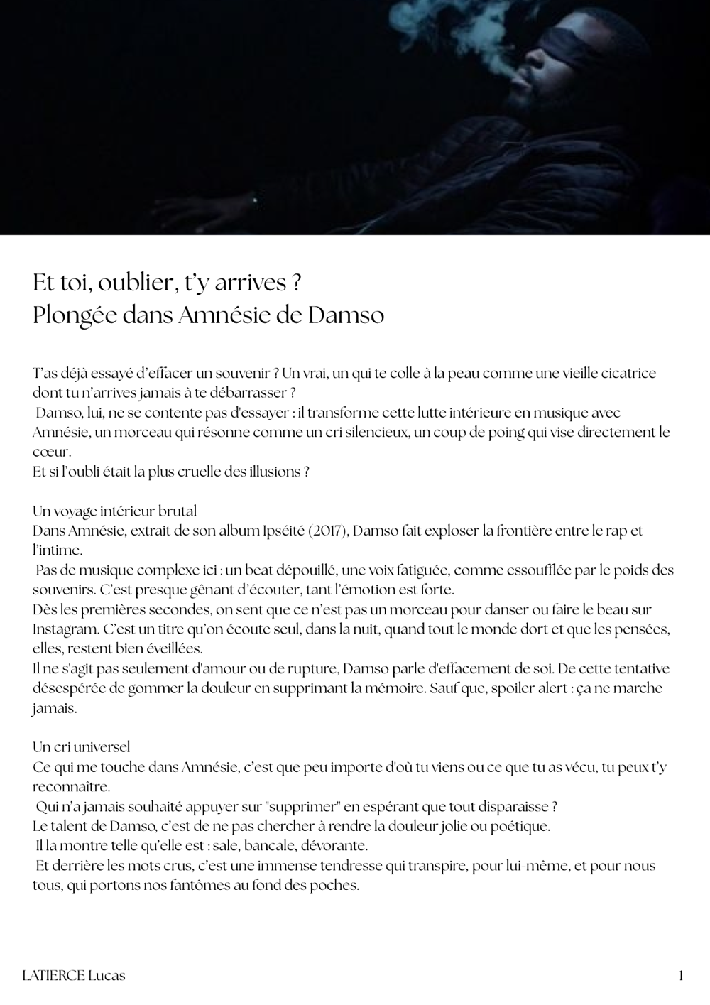 Et toi, oublier, t’y arrives ?